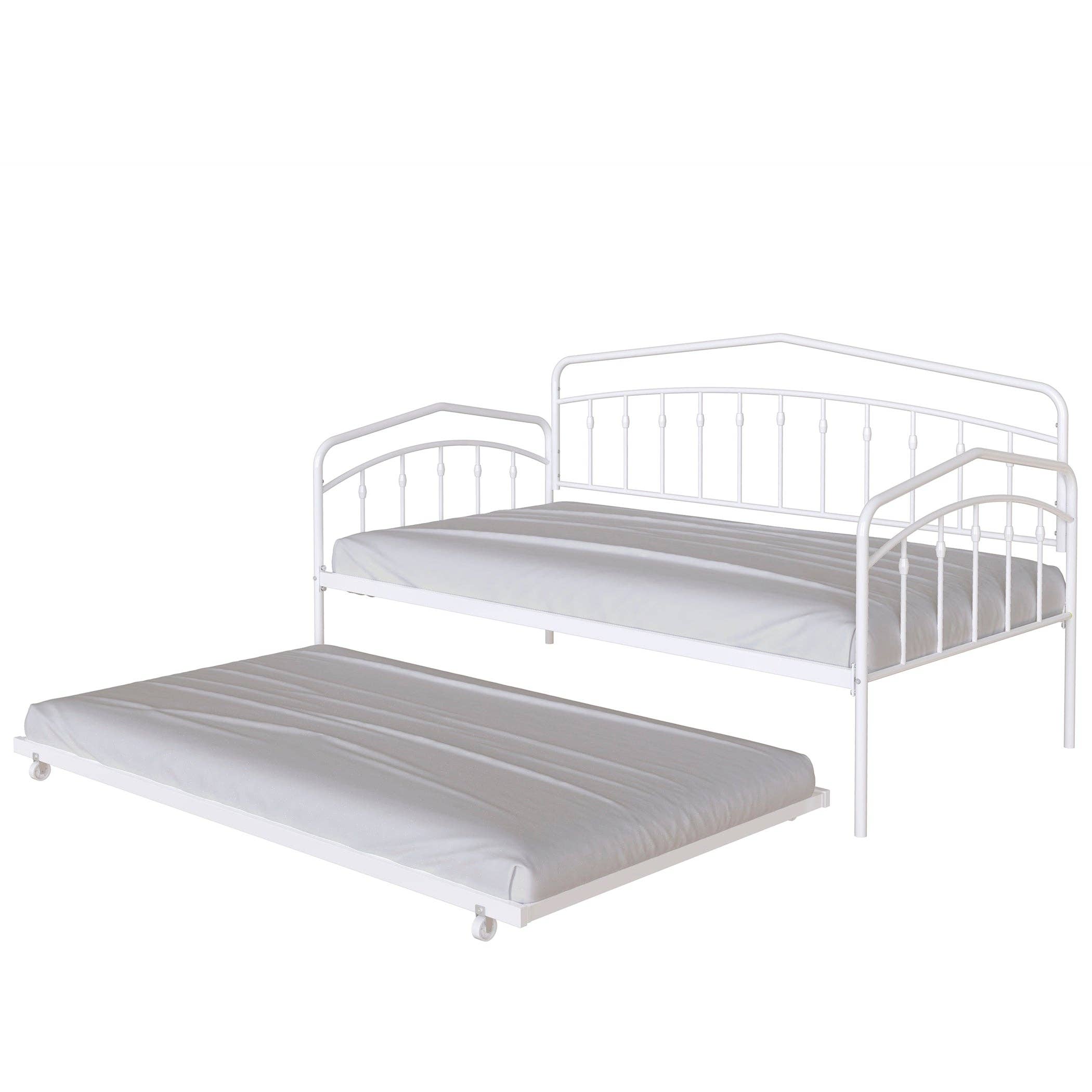 Orange County Decor - Wholesale Bed - Kids & Baby - Fox Twin Daybed With Twin Trundle, White Box Spring Not Required Twin White Metal Bedroom Daybeds Metal16