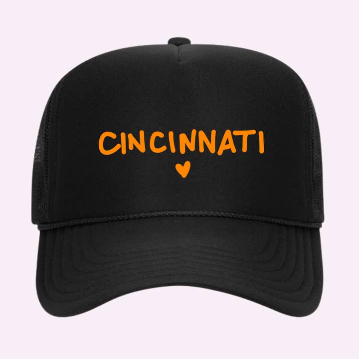 BONÉ DE CAMIONISTA IMPRESSO I LOVE CINCINNATI ♡ por atacado de BFFS & BABES