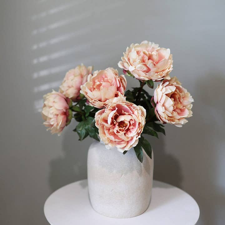 Prestige Botanicals - Wholesale Artificial Flowers - Peach Mauve Real Touch Peony 20.5"1