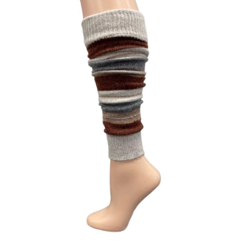 Sierra Socks - Wholesale Legwarmers - Women's - Girl's Stripe Lambswool Knee Hi Leg Warmers W42417