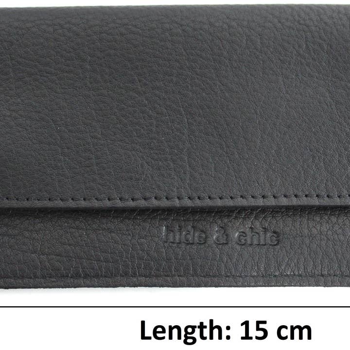 hide & chic - Wholesale Pouch – Women’s - Quality Full Grain Cow Hide Leather Tobacco Pouch. Black. Style: 11045. 50 gram.1
