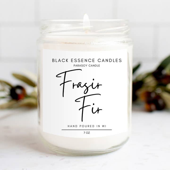 Frasier Fir Jar/Filled Candle- Cedarwood Base for wholesale by Black Essence Candles