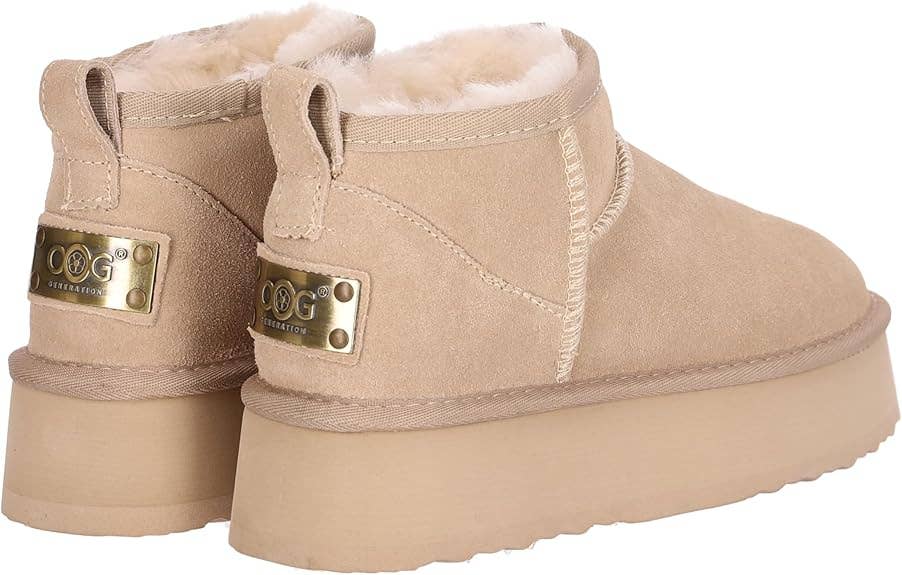 OB5888 OOG Damen Lederboots mit Teddyfell Beige for wholesale on Faire