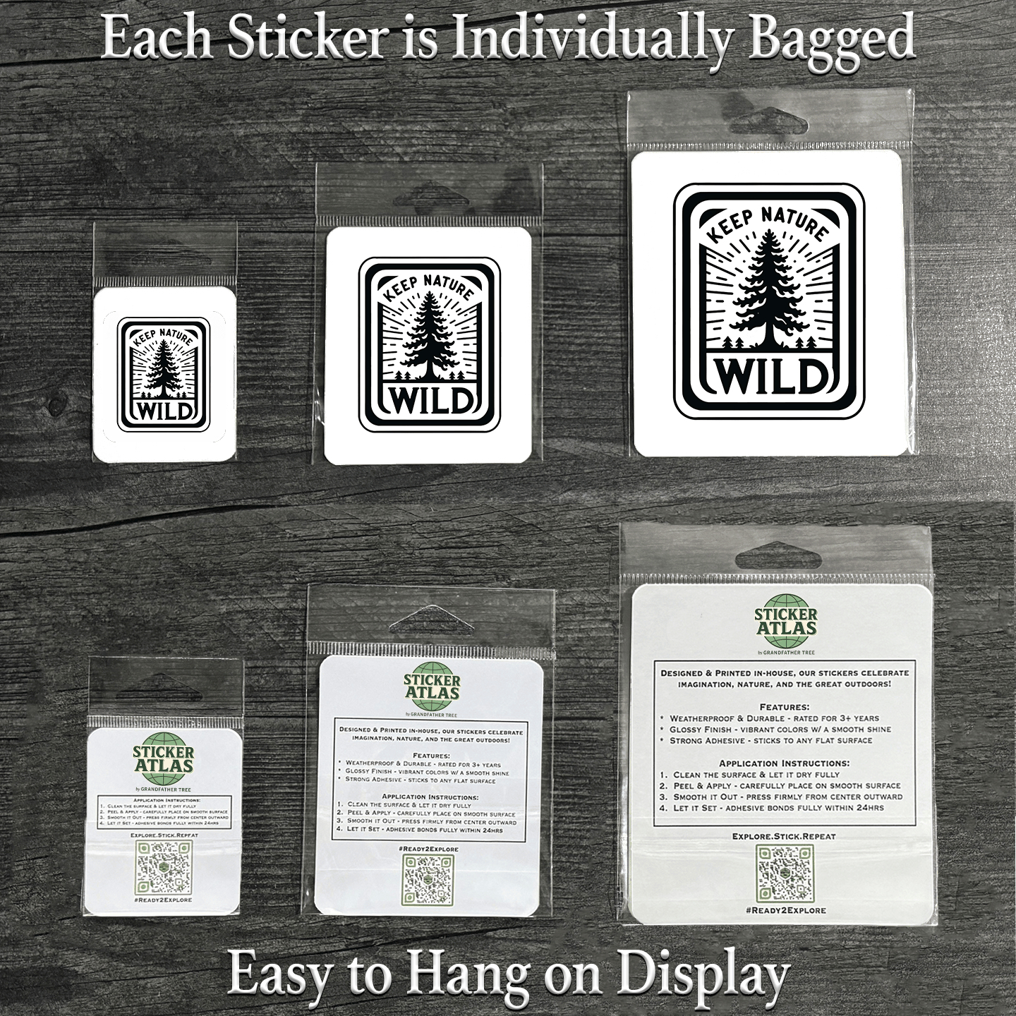 Sticker Atlas - Wholesale Sticker - Keep Nature Wild Blk And White Sticker1