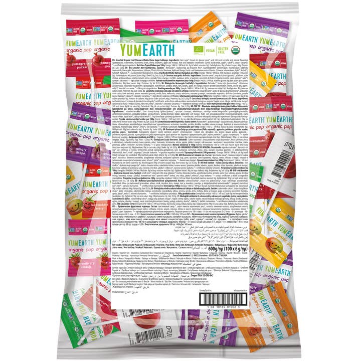 AYIURE – Großhandel Lollis – Bio-Lutscher YumEarth - Nachfüllpackung x100