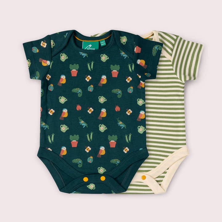 Forårshave Økologisk Babybody 2-pak for engroshandel hos Little Green Radicals EU