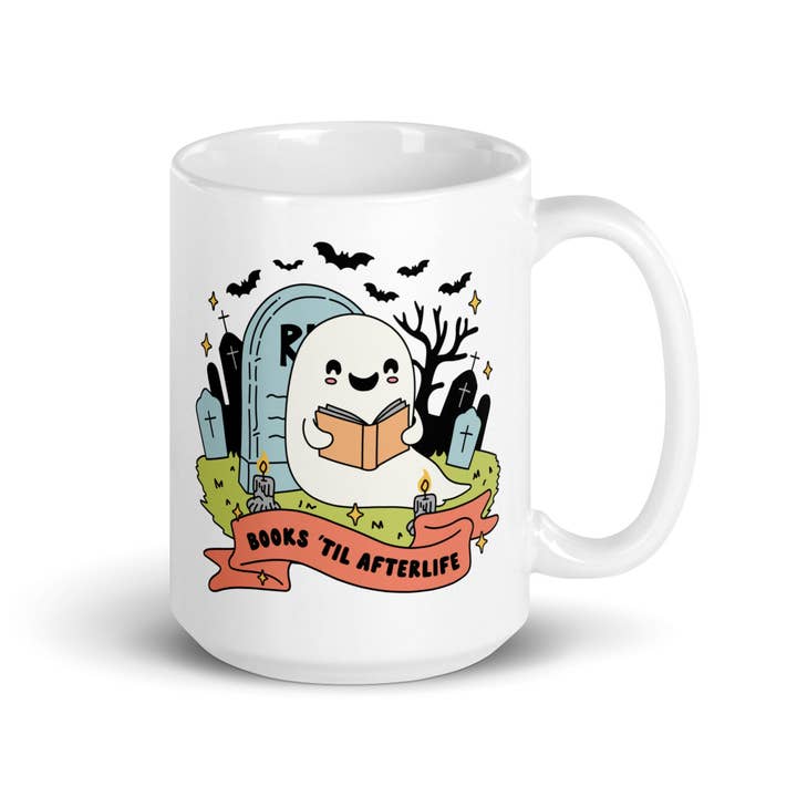 CrescentCatCo - Wholesale Coffee Mug - Books till After life Spooky Cute Halloween Coffee Cup