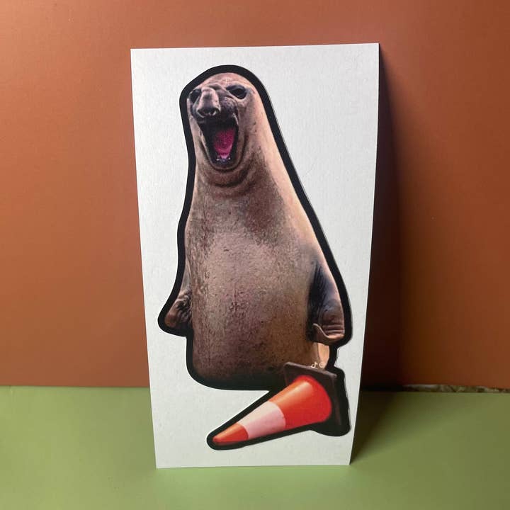 Neil the Seal Die Cut klistermärke/magnet 6 ”x 2” för wholesale av Frog Mustard Stickers