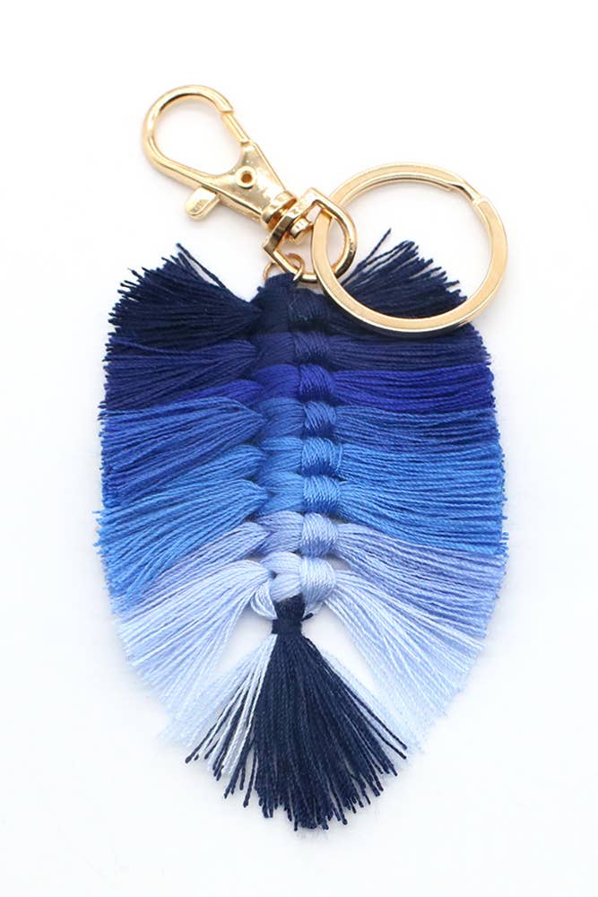 UNISHE – Großhandel Schlüsselanhänger – Damen – Buntes Makramee-Feder-Schlüsselbund MOQ 5PCS ACC14791