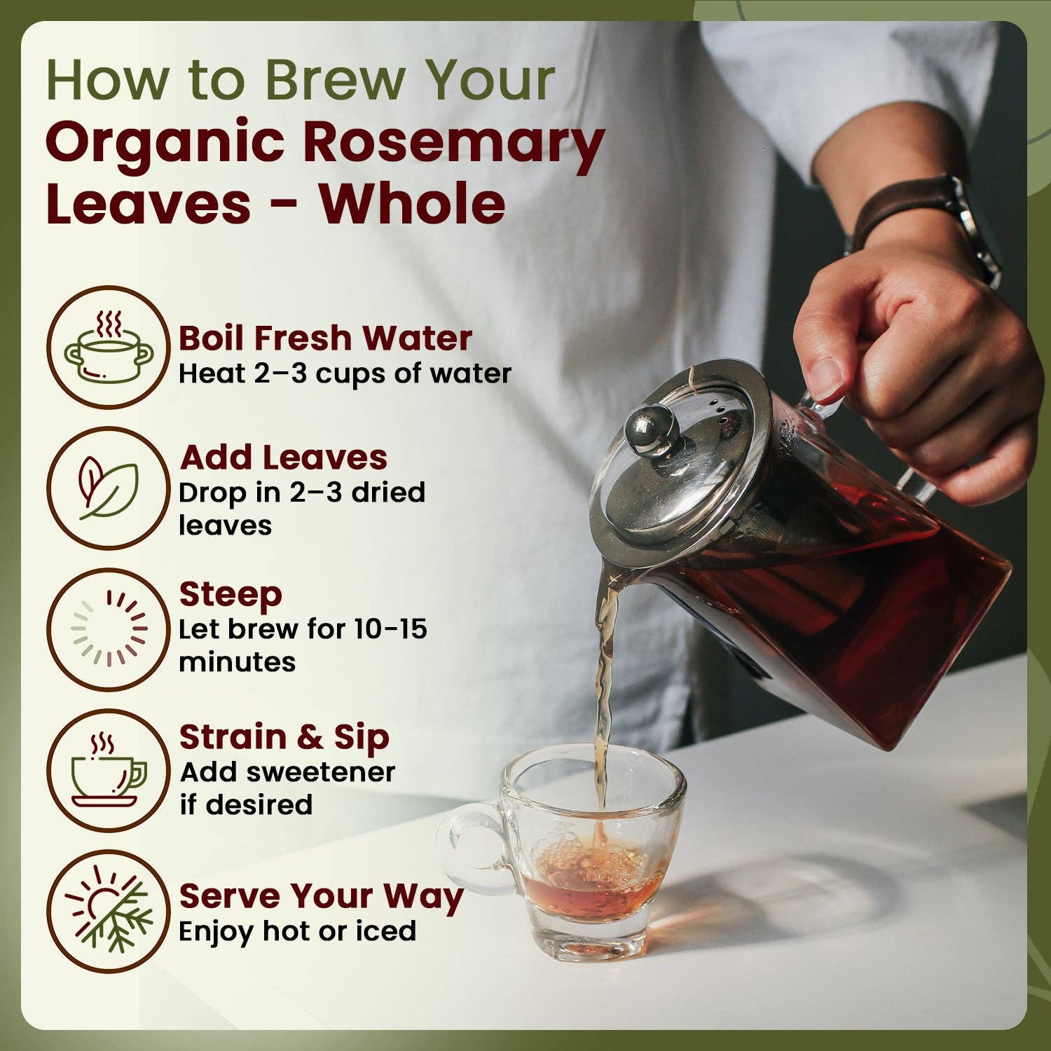 Organic Way LLC – wholesale Örter – Torkade rosmarinblad hela örten - Örtte & kulinarisk användning | Europeisk vildskörd | Kosher & USDA-certifierad | Vegansk, icke-GMO & glutenfri | 100% rå från Albanien6