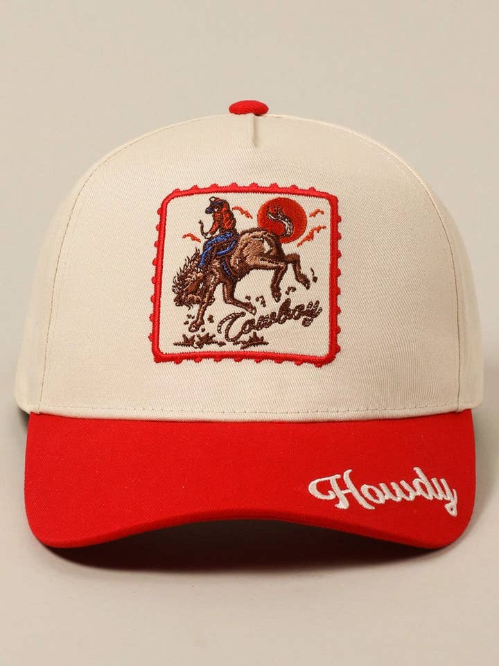 Howdy Cowboy Embroidered Hat for wholesale by Taylor River Ranch