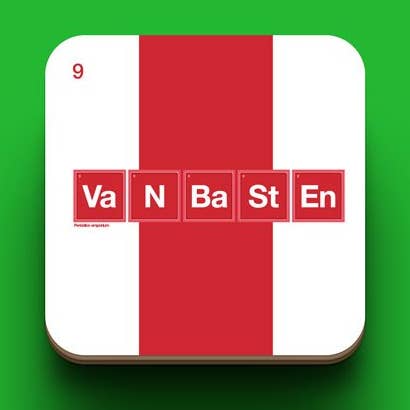 Van Basten Ajax Retro Football Coasters for wholesale by Periodico Emporium
