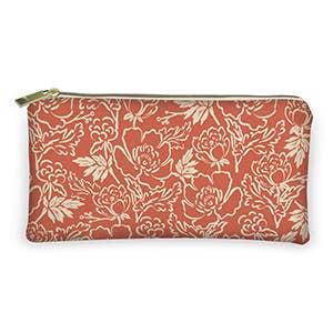 Kelly Green Reusable Zip Pouch LINE FLORAL for wholesale by Punch Studio