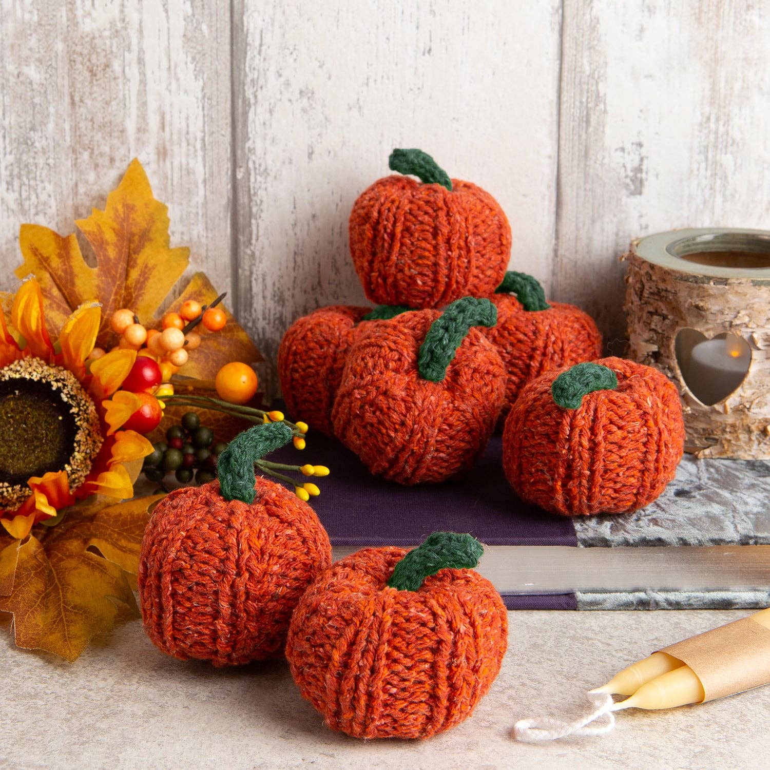 Wool Couture Company - Wholesale Knitting/Crochet Supplies - Mini Knitted Pumpkin Kit Halloween1