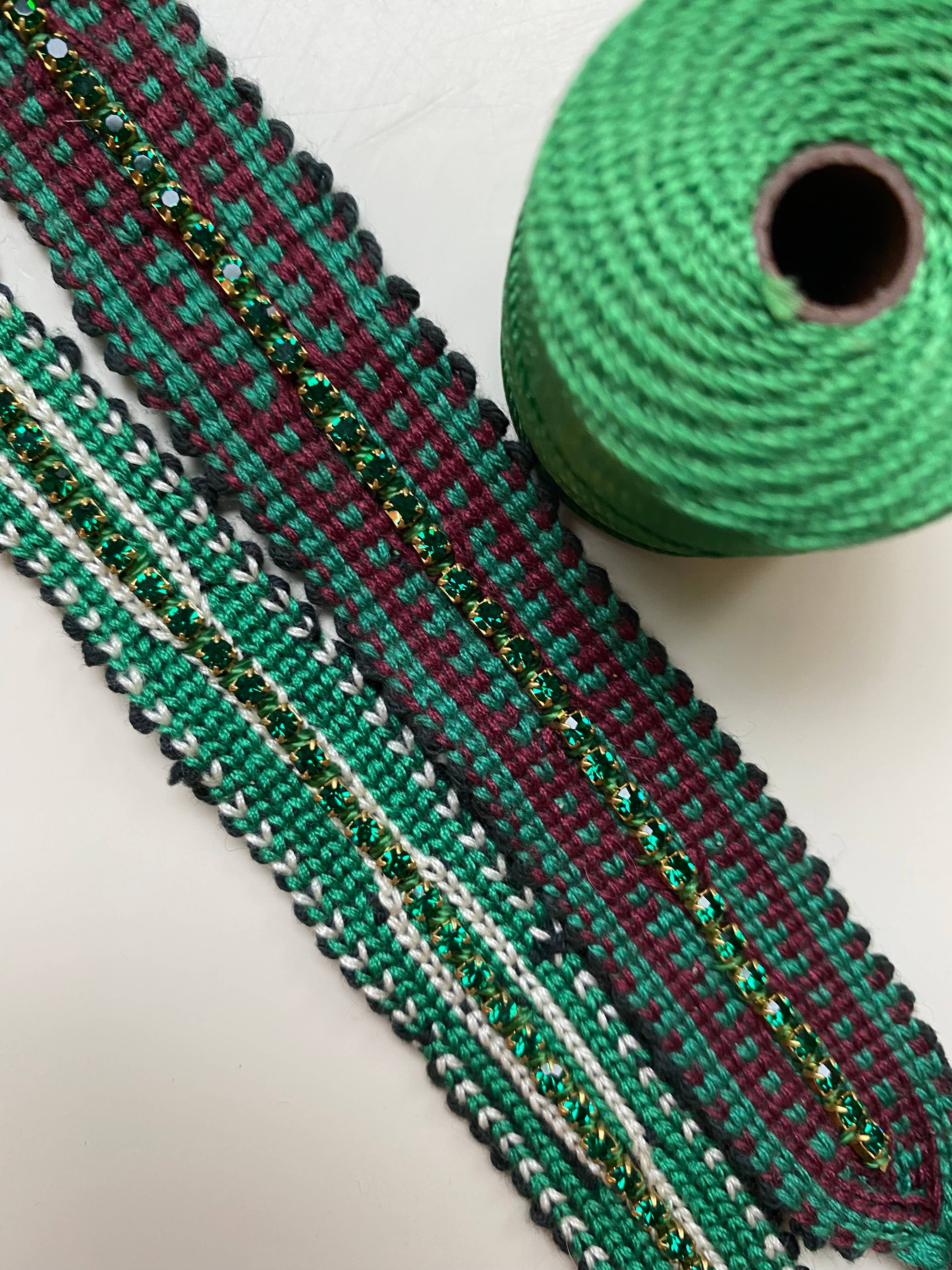 Tezeè - Wholesale Beaded Bracelet - Ikat fabric bracelet with rhinestones8