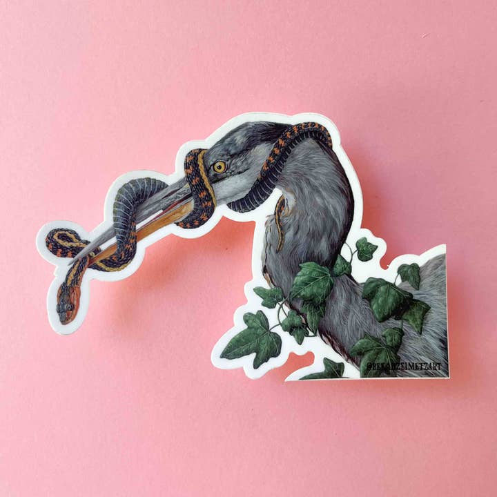 Heron Sticker for wholesale by Bekah Zeimetz Art