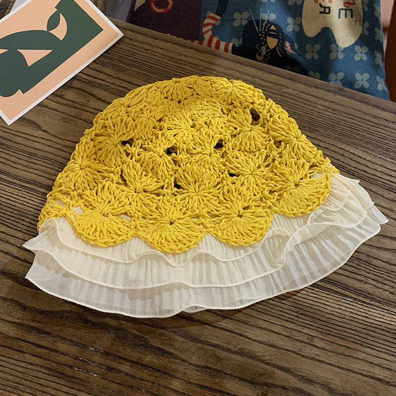 Ole - Wholesale Bucket Hat - Women's - Ruffle Lace Fisherman Hat C01277