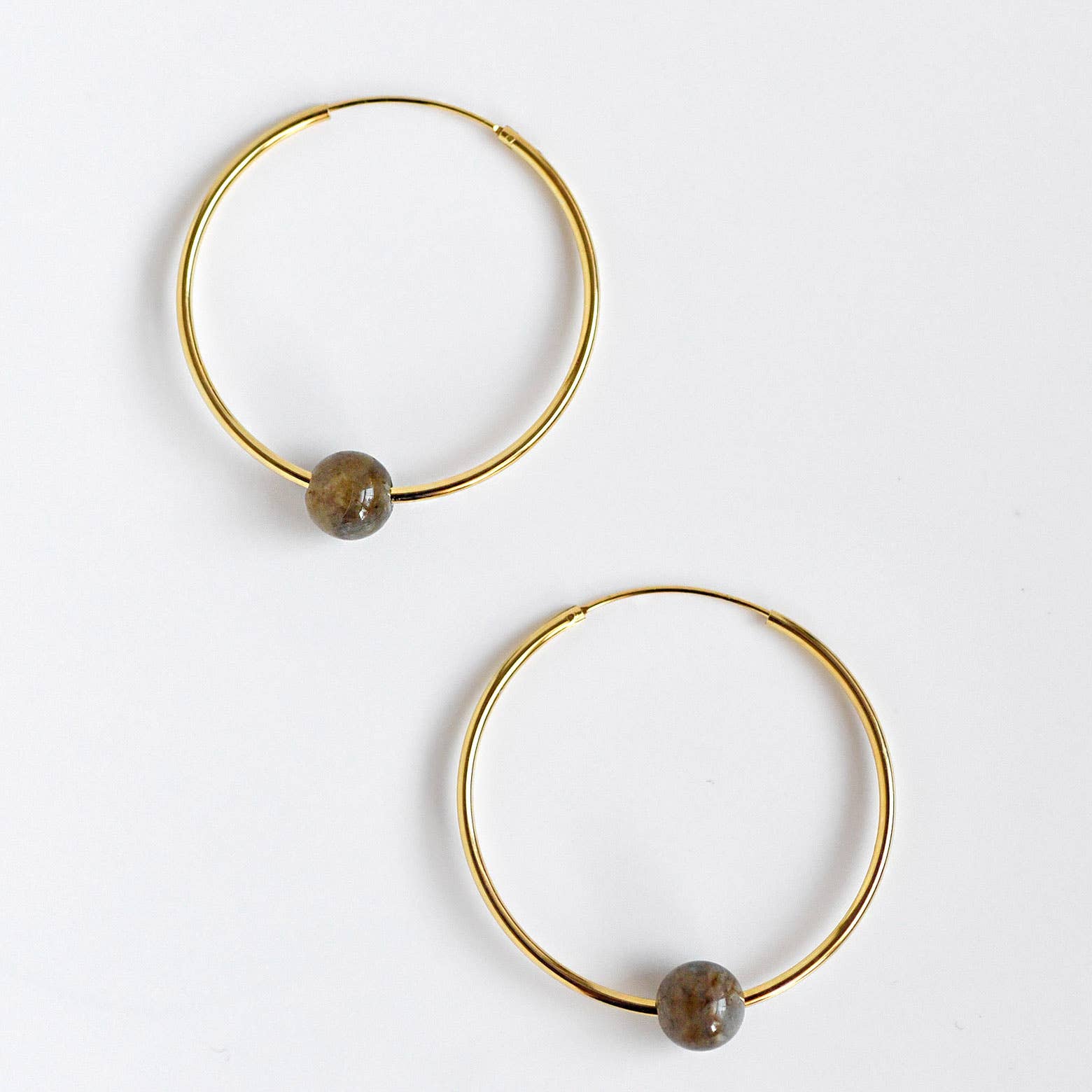 FELIX Z DESIGNS - Wholesale Hoop Earrings - 925 Silver Hoop Earring w/ Gemstone Bead0