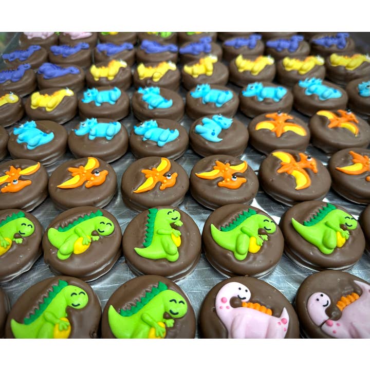 O'Shea's Candies Sweet Shop - Wholesale Chocolate Covered Sweets - O’Oreo “Animated Dinosaurs 🦖” O’Oreo w/ Milk Chocolate 3PK