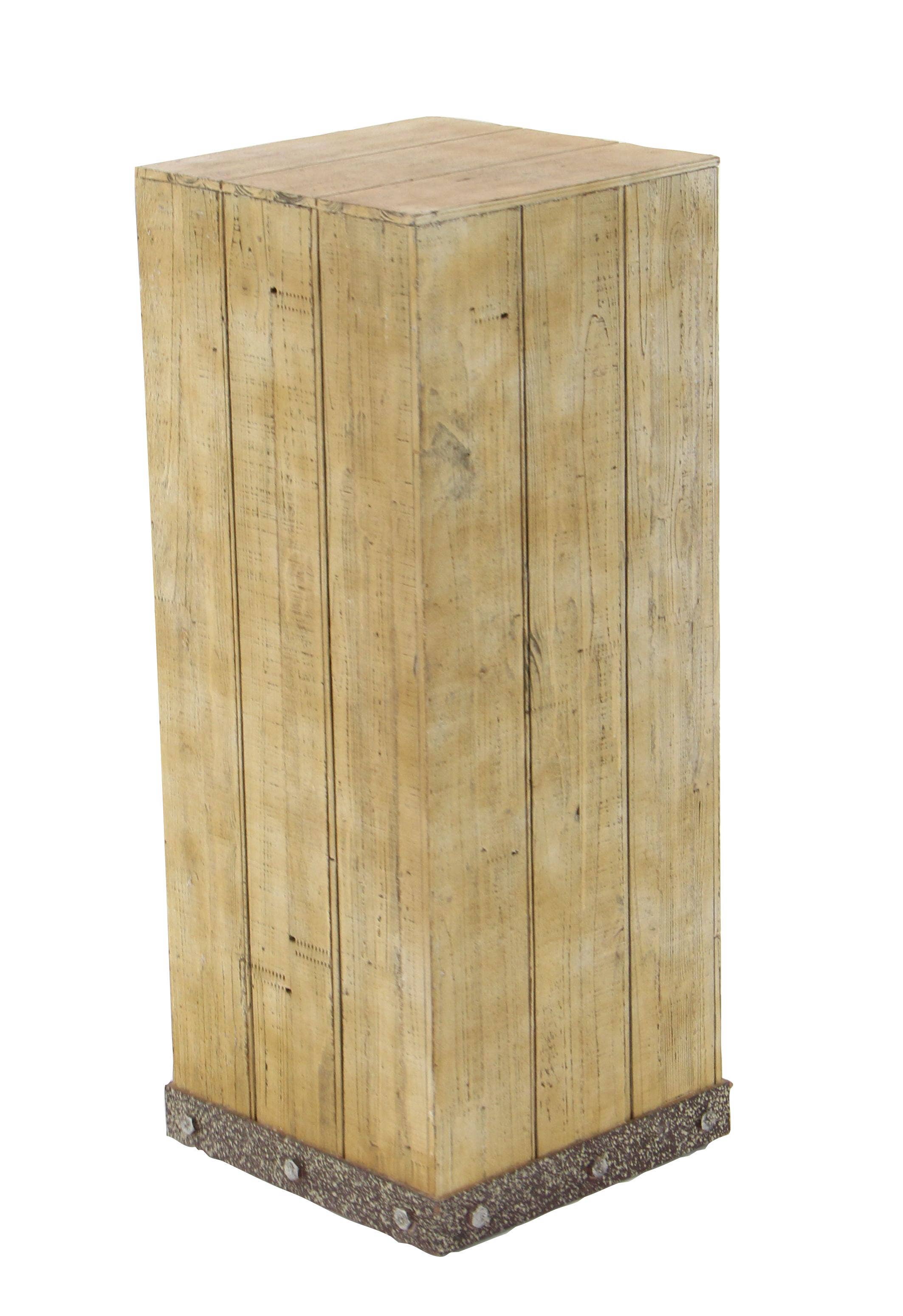 Deco Marché - Wholesale Side Table - Rustic Brown Wood Pedestal Table Set5