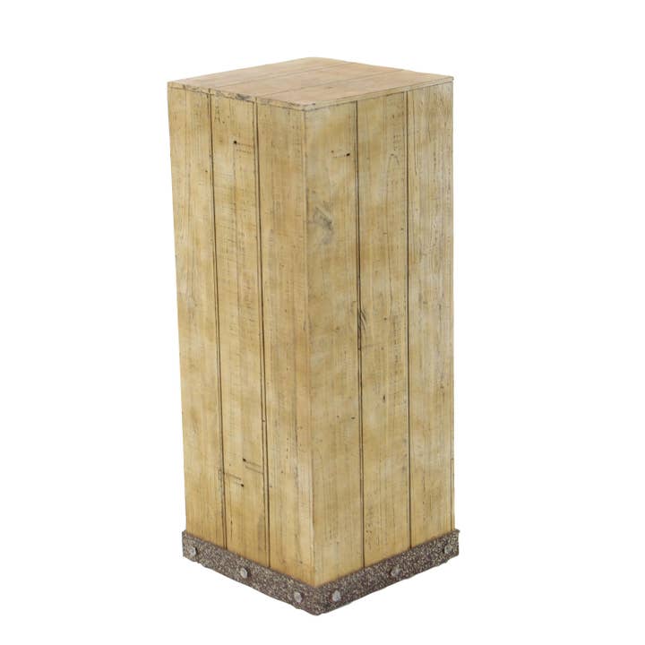 Deco Marché - Wholesale Side Table - Rustic Brown Wood Pedestal Table Set5