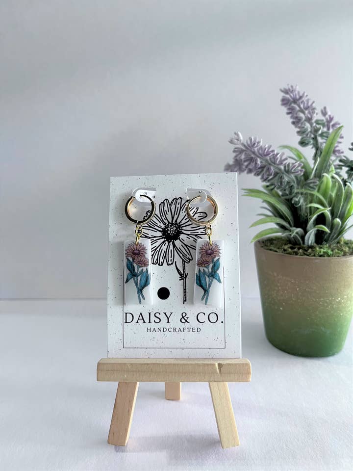 Sunflower Huggie Dangle for wholesale by Daisy & Company