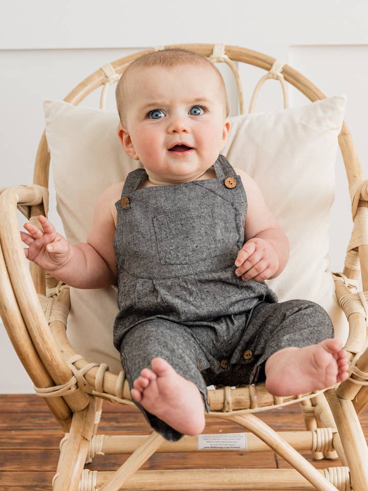Yo Baby - Wholesale Overalls – Baby - Black Chambray Boys Infant Overall : Infant : Baby2