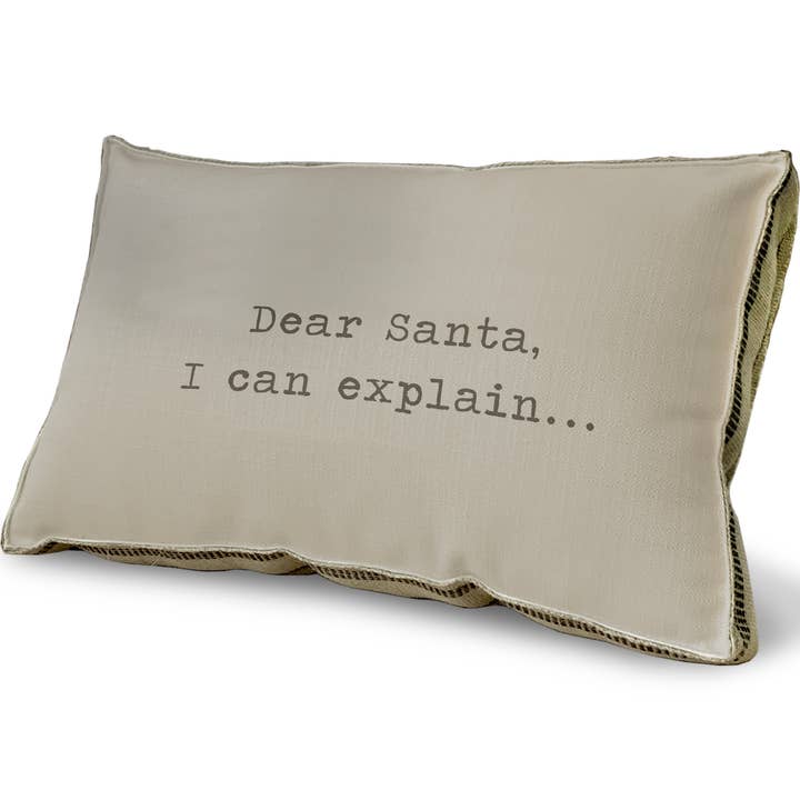 23" x 15" - Decorative Pillow - Dear Santa, I Can Explain for wholesale by SPLASHWORKS