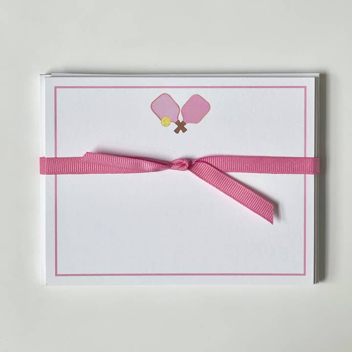 Pickleball, Pink - Flat Note Cards for wholesale by Georgetown Paperie