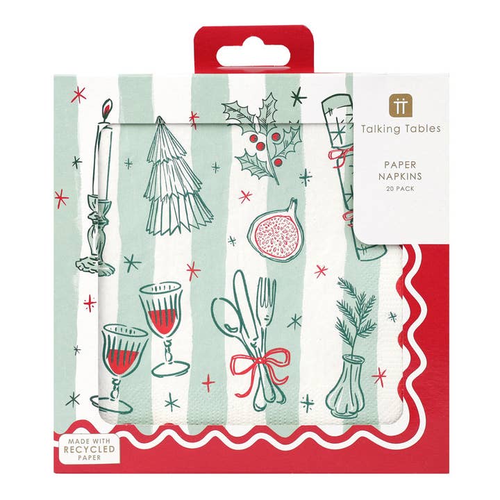 Christmas Paper Napkins - 20 Pack for wholesale by Talking Tables UK