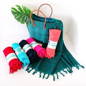 Le comptoir de la plage - Vente Serviettes de bain - Fouta coton éponge bouclette unie HAMMAM 100% coton12
