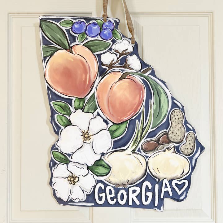 Georgia State Favorites Door Hanger-Southern Beauty USA for wholesale by Home Malone
