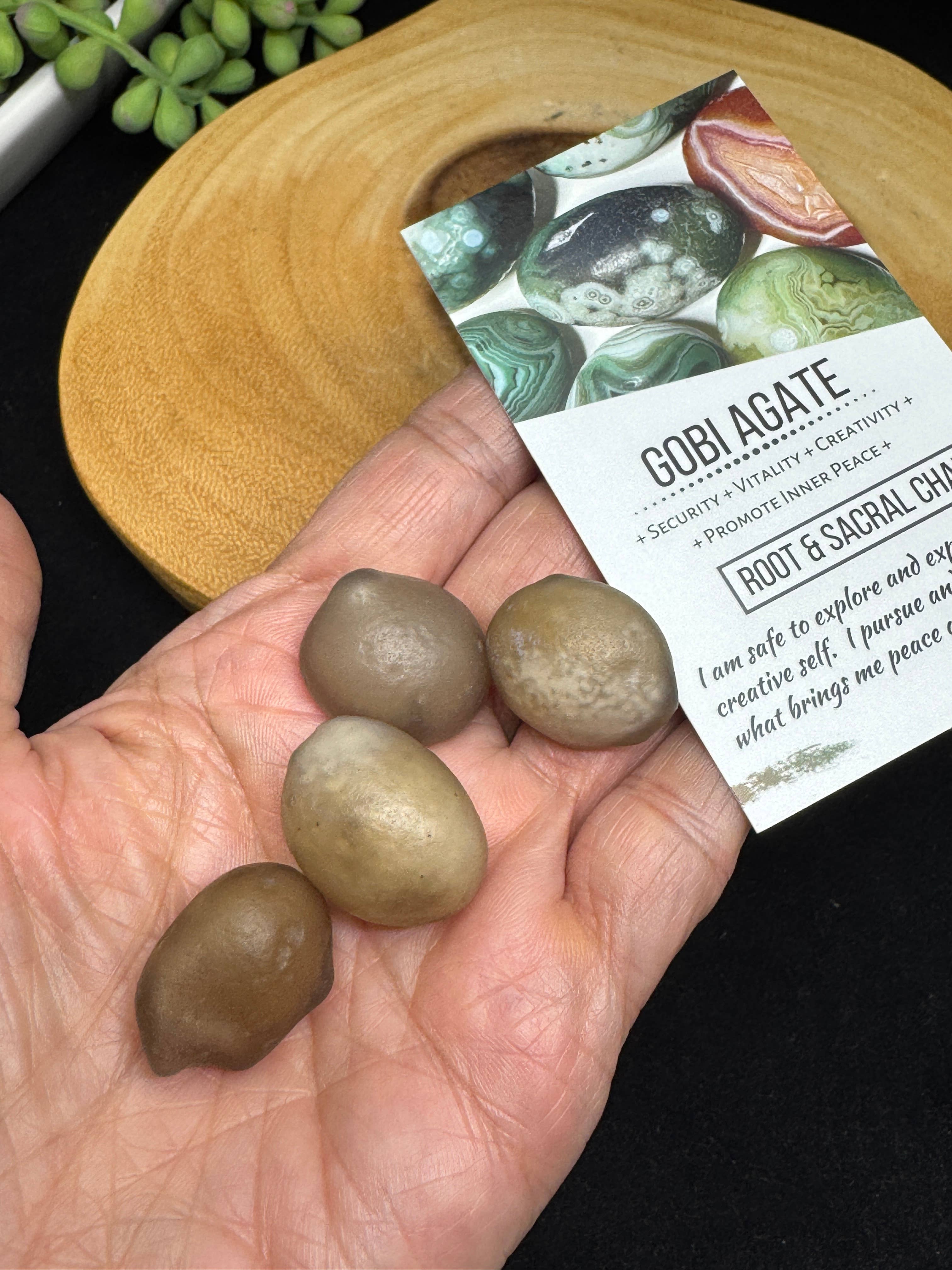 The 7 Directions - Wholesale Spiritual Stone/Crystal - 4 pc rare moving sand inclusion Gobi agate F8262