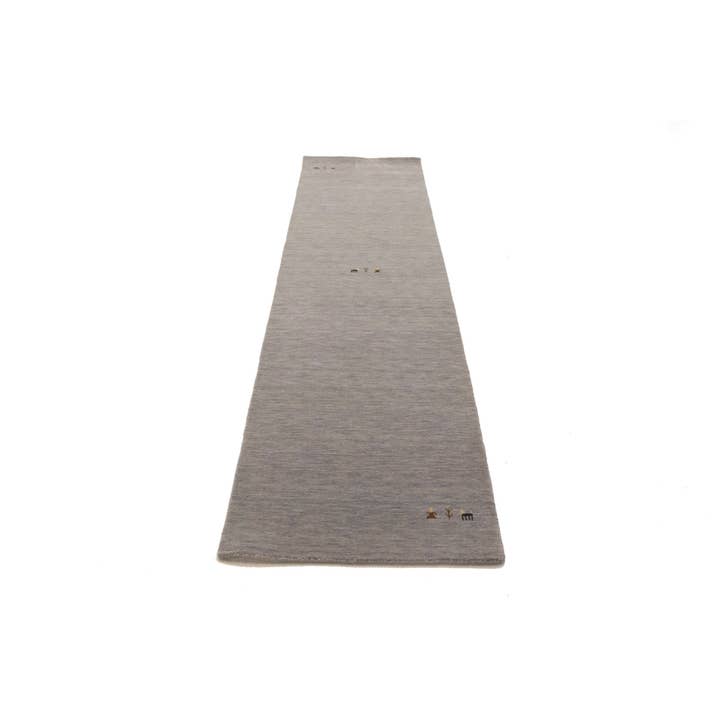 Grijs 3x12 modern Tribal Runner vloerkleed in effen kleur | Oriental voor wholesale door Magic Rugs Inc.