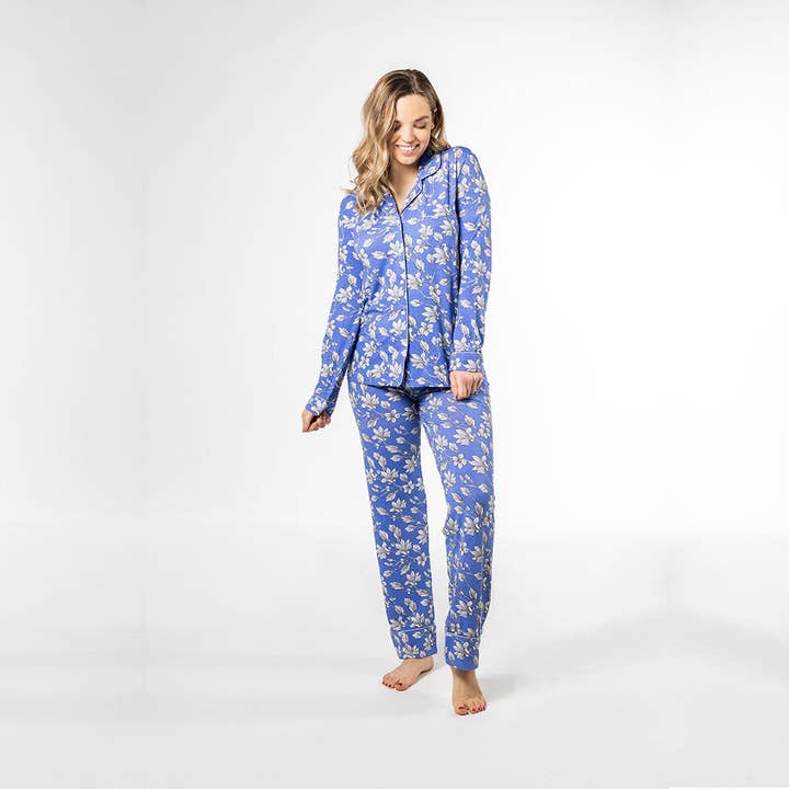 Lily print bambus pyjamas for engroshandel hos GEMJAR LTD