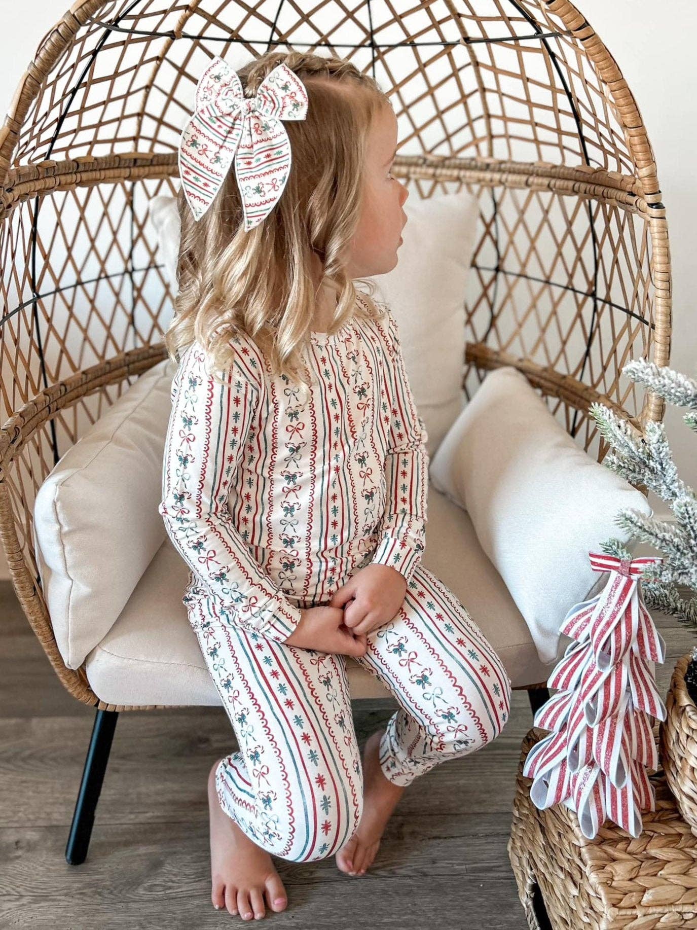 Little Joy Co. - Wholesale Sleepwear Set - Kids - Candy Cane Lane Bamboo Christmas Pajamas - 2pc Set2