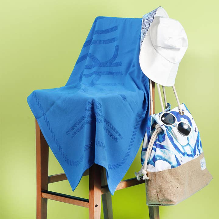 Anemoss Anchor Beach Towel Blue for wholesale by Biggbrands