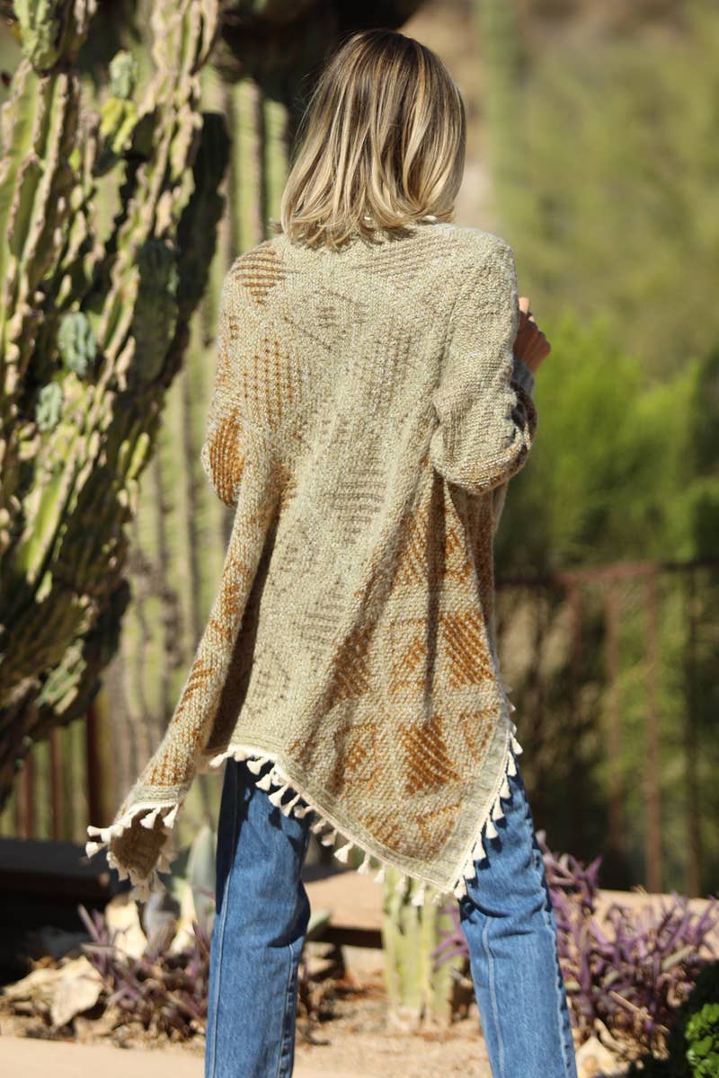 ANGIE – Cardigan - Mulher por atacado – CAMISOLA DE CASACO XHM99-ASIS BORINGE FRANJA2