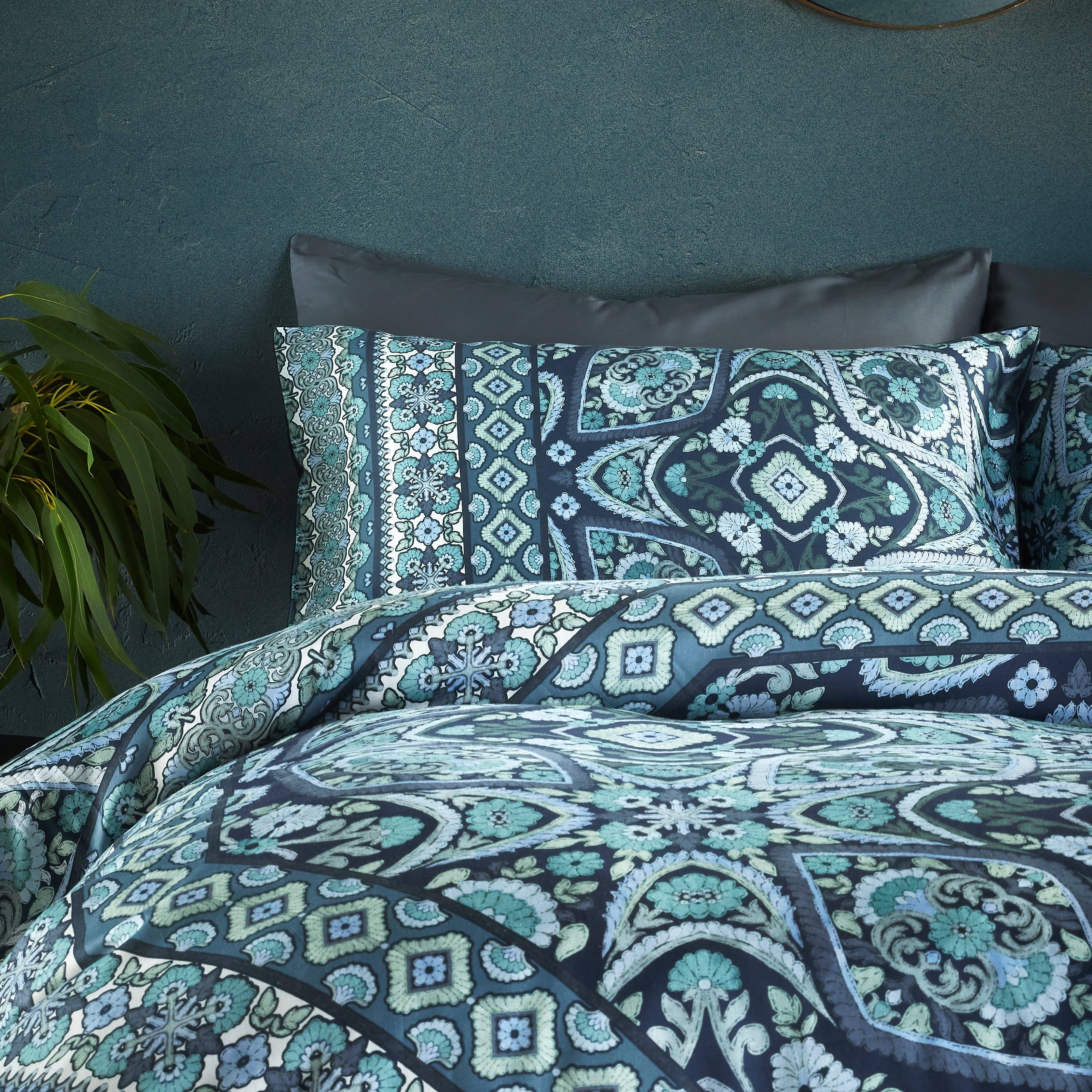 Vantona Boutique Mai Blossom Duvet Cover Set - Blue for wholesale on Faire0