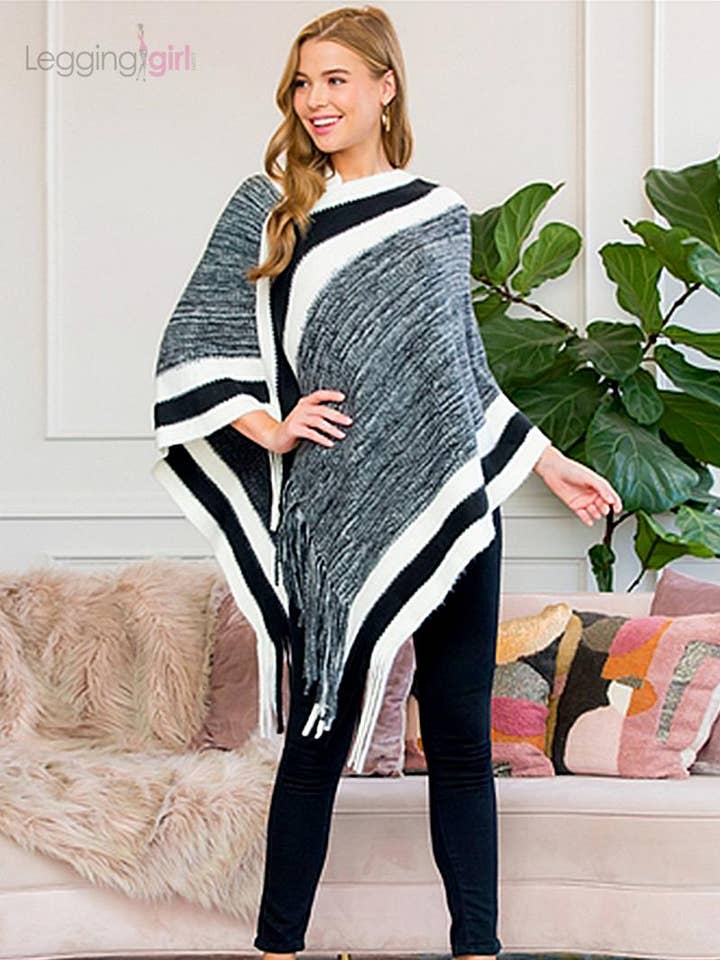 Smitten Poncho - Black for wholesale by LeggingGirl.com