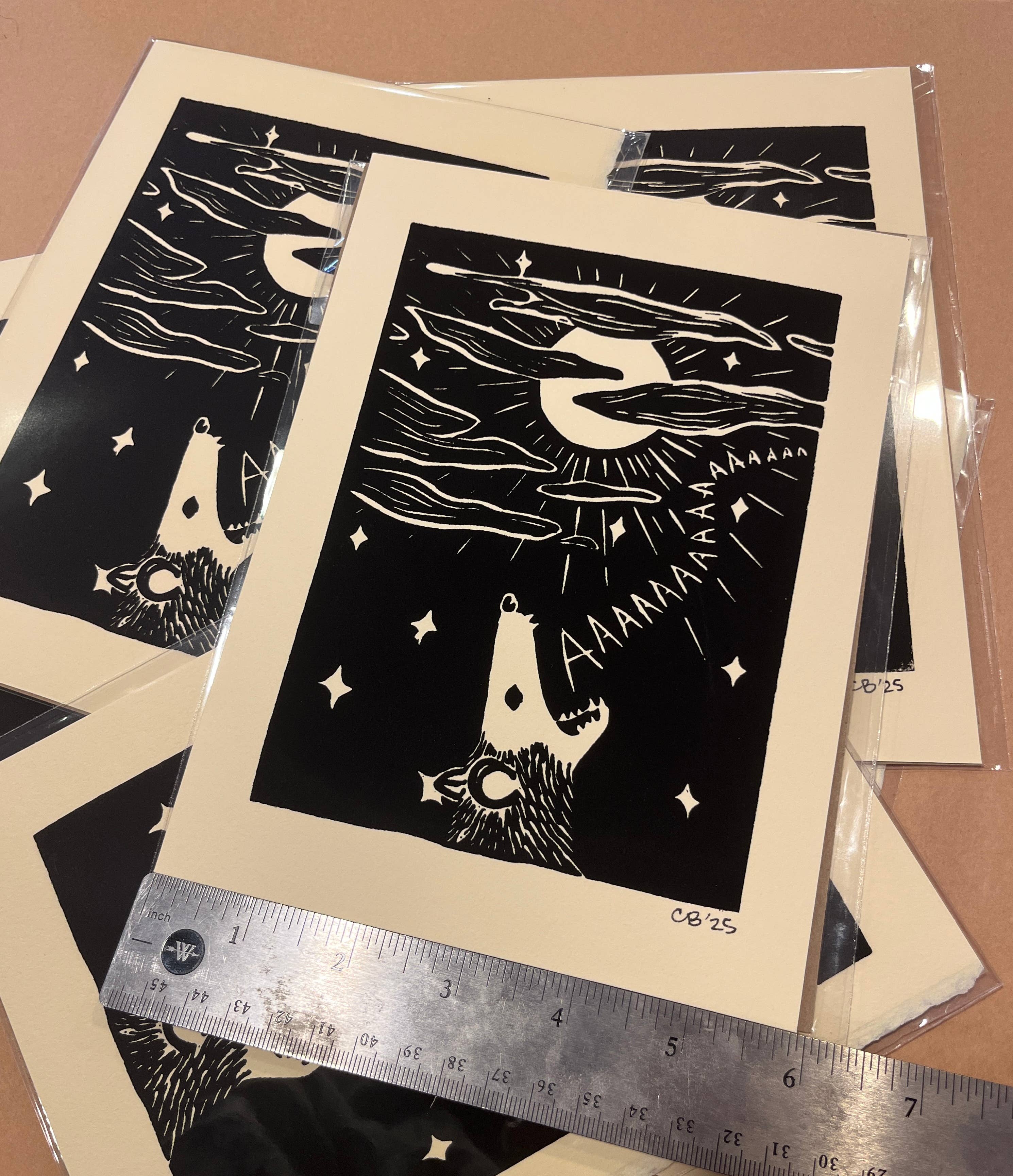 Critter Butts - Wholesale Art Print - Screaming Possum Print - Screen print on BFK Rives paper10