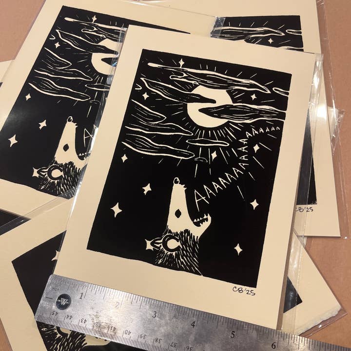 Critter Butts - Wholesale Art Print - Screaming Possum Print - Screen print on BFK Rives paper10