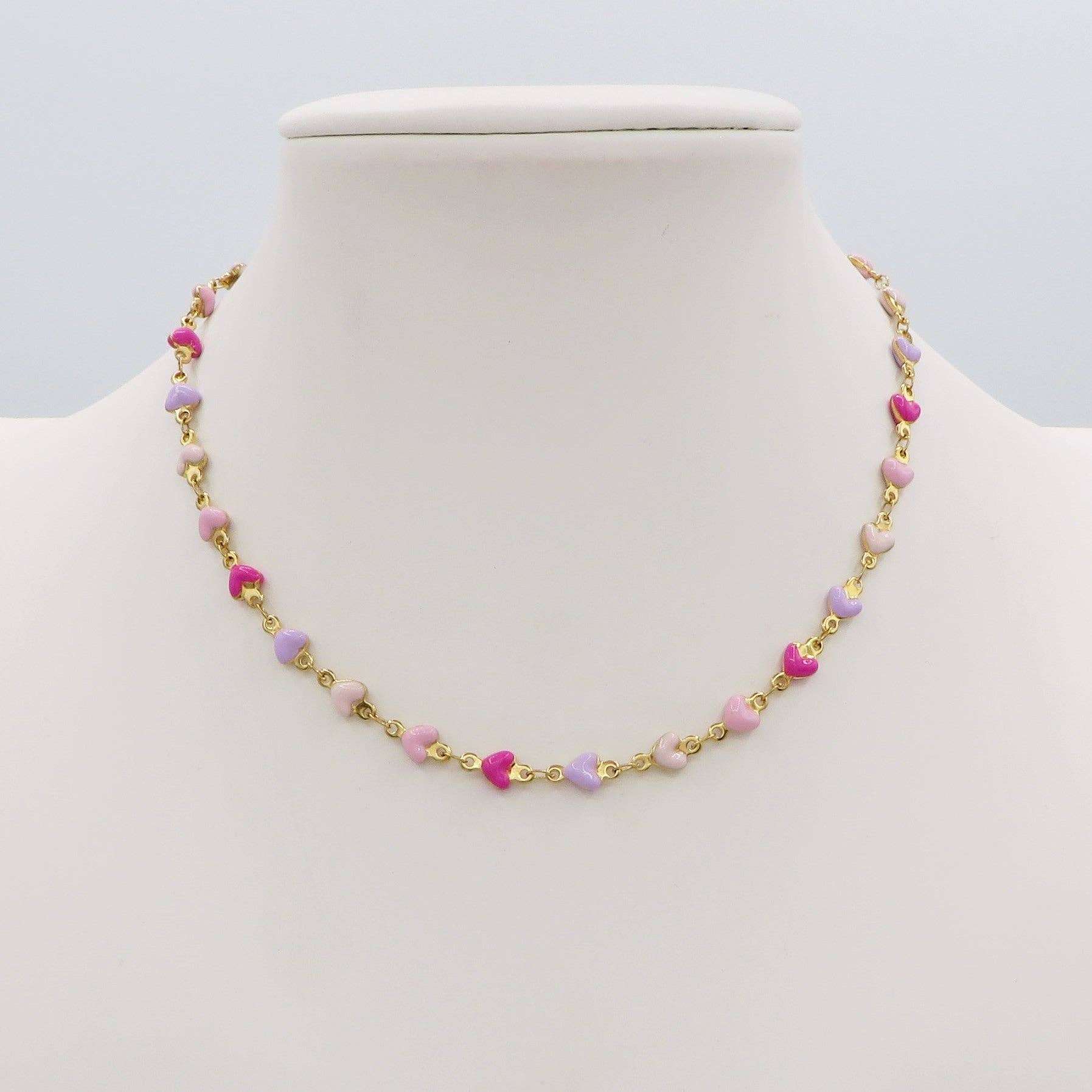 Daemon srls – Engroshandel Perlehalskæde – TAHITI~ halskæde i rustfrit stål med emaljerede hjerter14