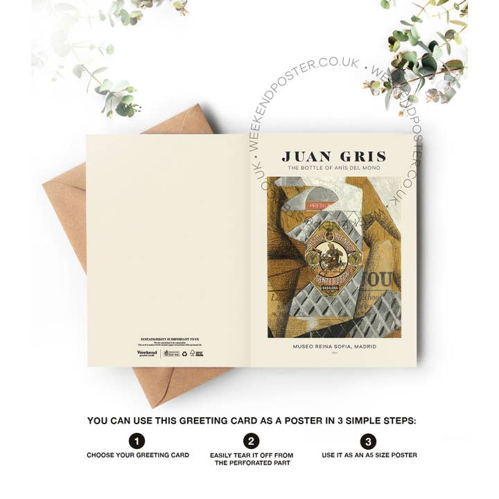 Weekend Concept – Großhandel Grußkarten für den Alltag – Juan Gris Die Flasche Anís del Mono Grußkarte3