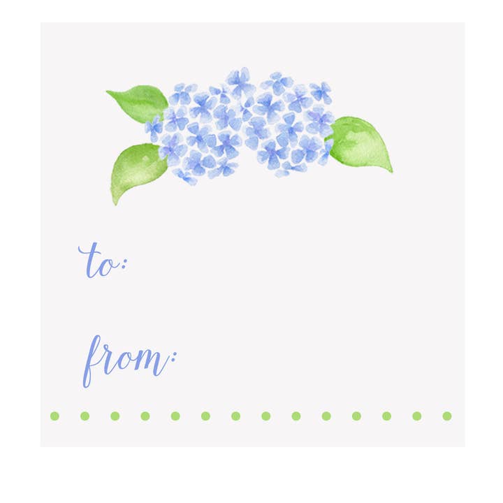 Étiquette cadeau Hortensia pour la vente par Brake Ink Stationery