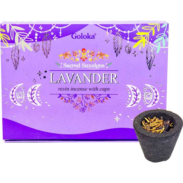 Goloka Sacred Smudges Resin Cups - Lavender (Pack of 6) and other Purchase Wholesale international floral. Free Returns & Net 60 Terms on Faire trending on Faire.