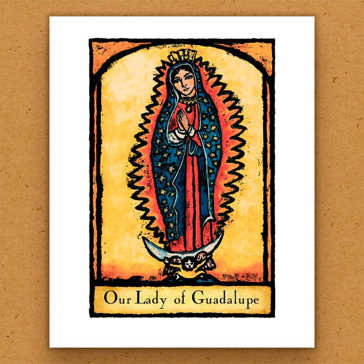 Impression d'art fait main - Notre-Dame de Guadalupe pour la vente par The Kaleidoscope Designs