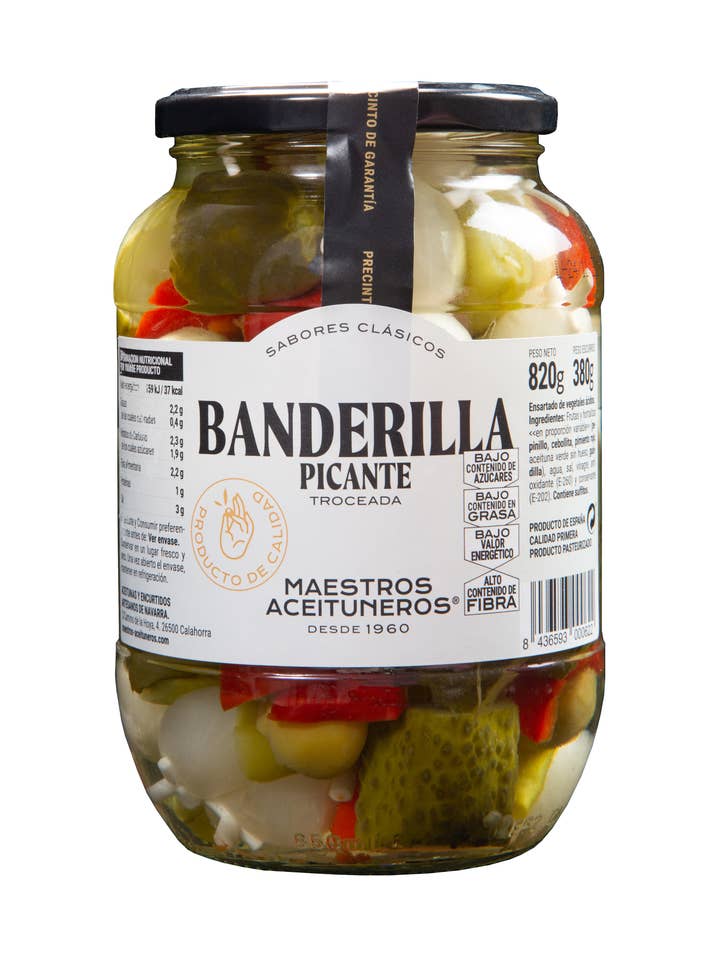 Chopped Spicy Flags for wholesale by MAESTROS ACEITUNEROS