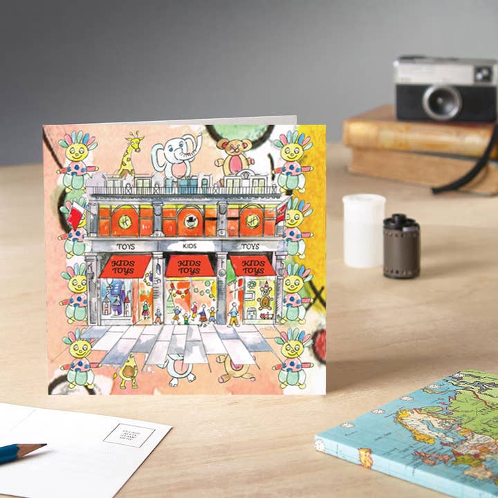 Tarjeta de felicitación Hamleys Kids Shop Front para venta al por mayor de Claire Louise
