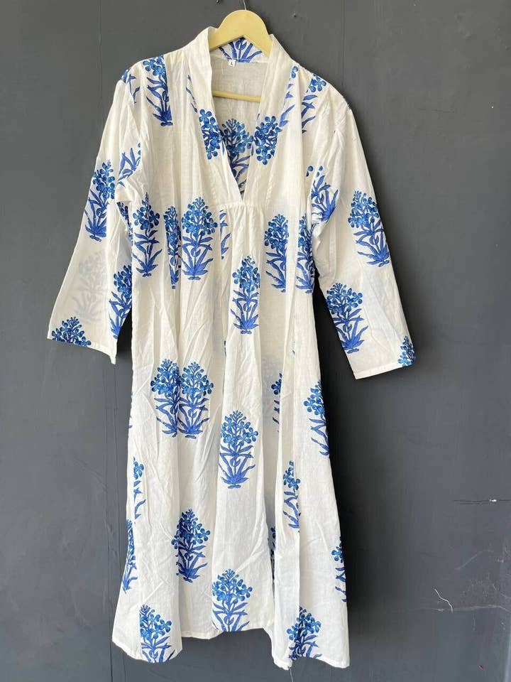 Bhawana Handicrafts - Wholesale Dress - Women's - Cotton Indian Block Print Long Wear Dress for Women0